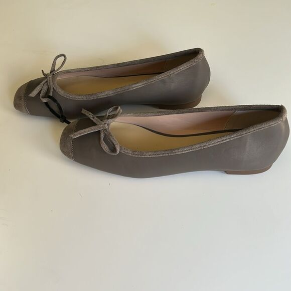 C.Paravano Women's Pump Square Toe Low Block Heels, Grey, Size 39/8 -8.5 NWOT - Picture 3 of 10